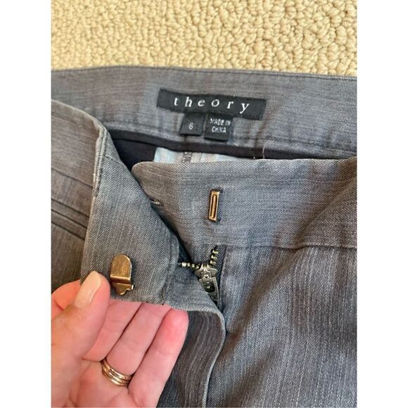 THEORY "Marcus D" Tailored Charcoal Pants Career Bootcut Low Rise Workwear size - Picture 4 of 7